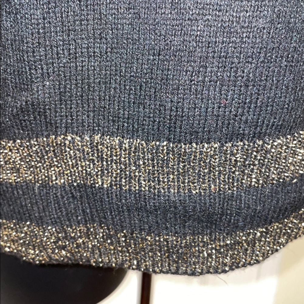 Black Sweater with Gold Sequin Birdcage & 2 Doves Design XL - Picture 3 of 5